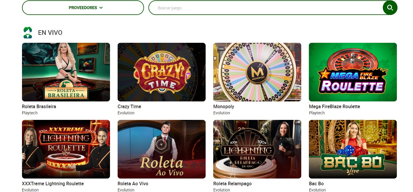 Juegos de casino en Vivo en Brazino777 Casino Perú