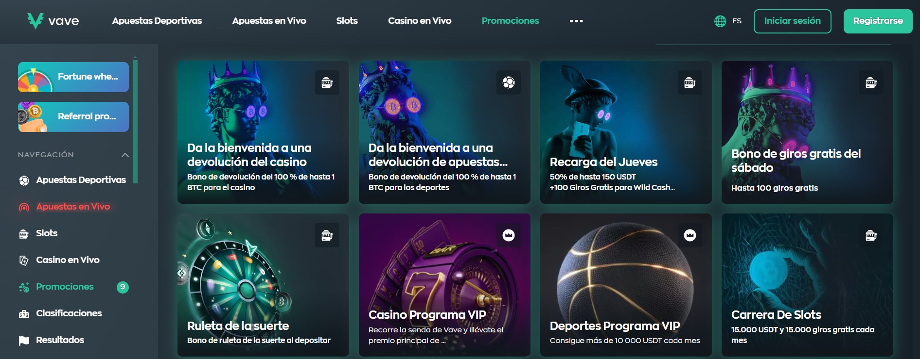 Otras promociones de Vave Casino Perú